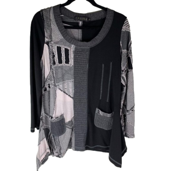 LAVENA Black &  White Tunic size Medium - Picture 1 of 6